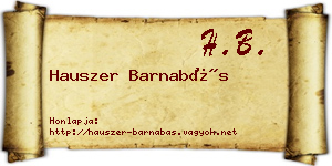 Hauszer Barnabás névjegykártya